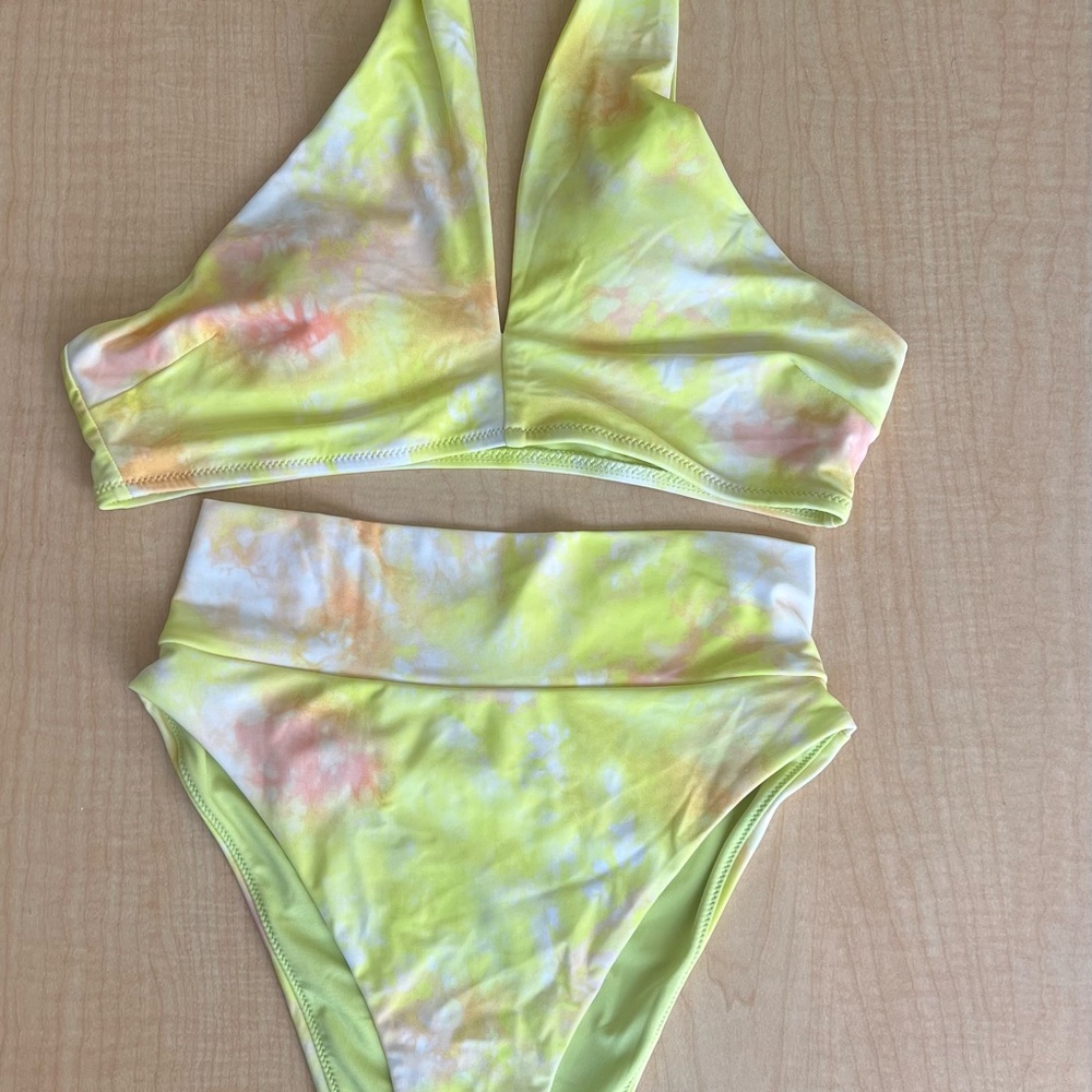 Aerie Yellow Tie-Dye Bikini